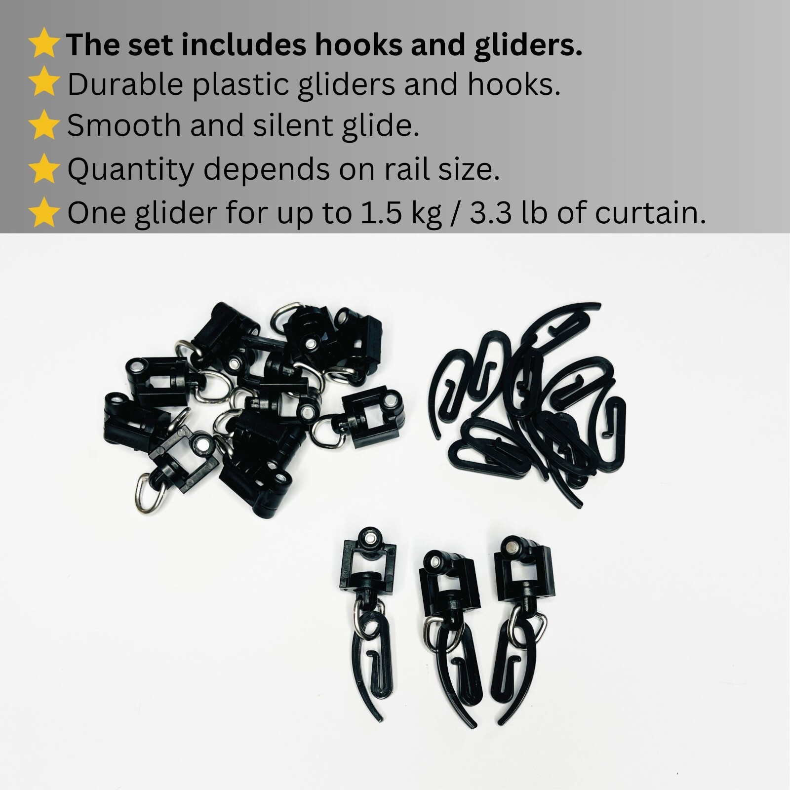 Premium Black Matte Single Curtain Rail – Heavy-Duty, Ceiling, Any custom Sizes