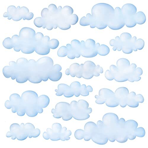 DECOWALL DS9-1702 Clouds Kids Wall Stickers Decals Peel and Stick