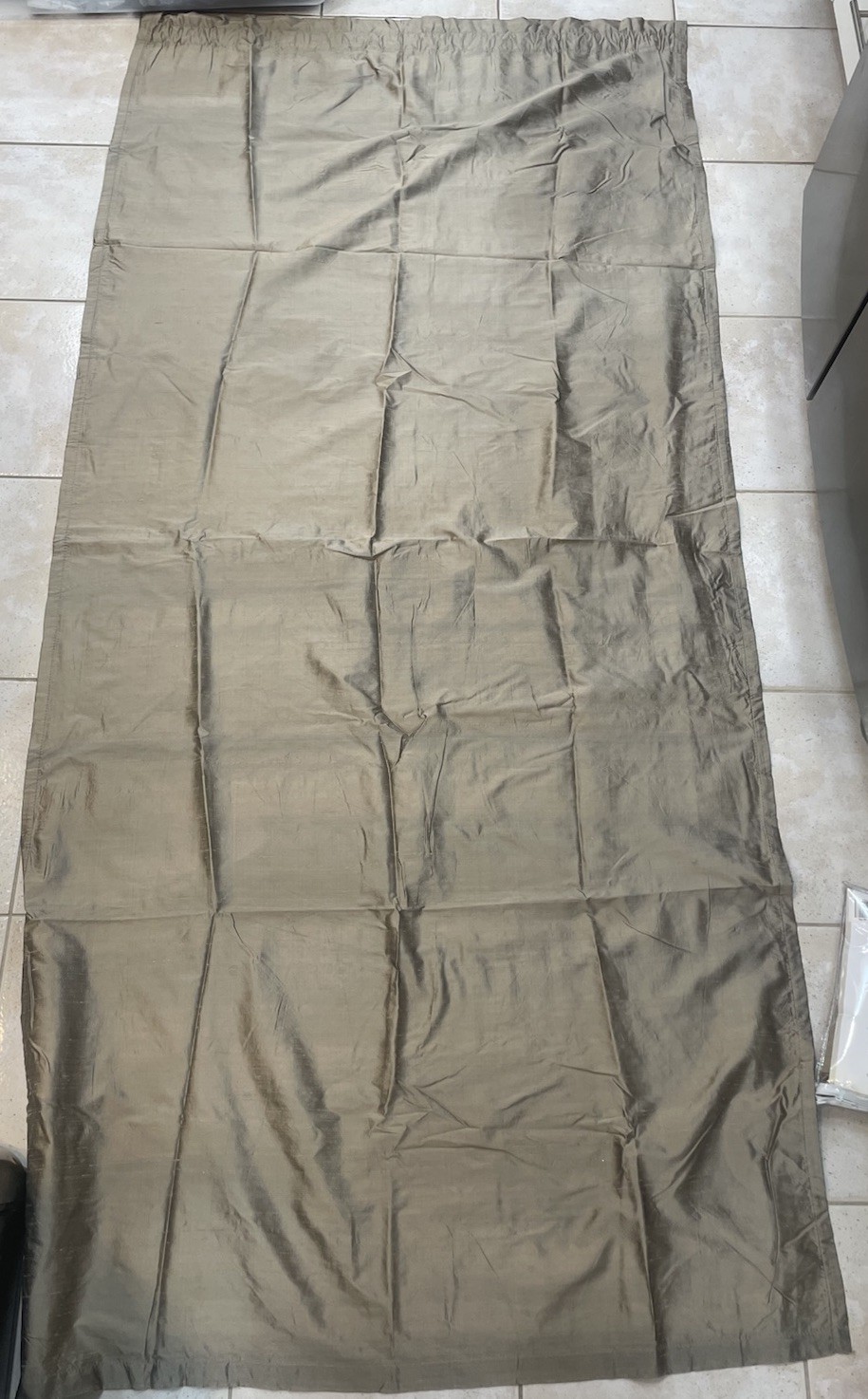 CHF & You Empire Silk Classic Lined Curtain Panel Beige 75% Silk 40×84 in