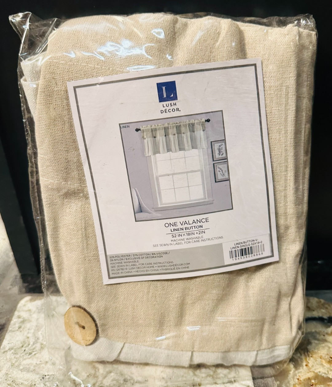 Lush Decor 18-in Linen Polyester Rod pocket Valance UPC 194938028868