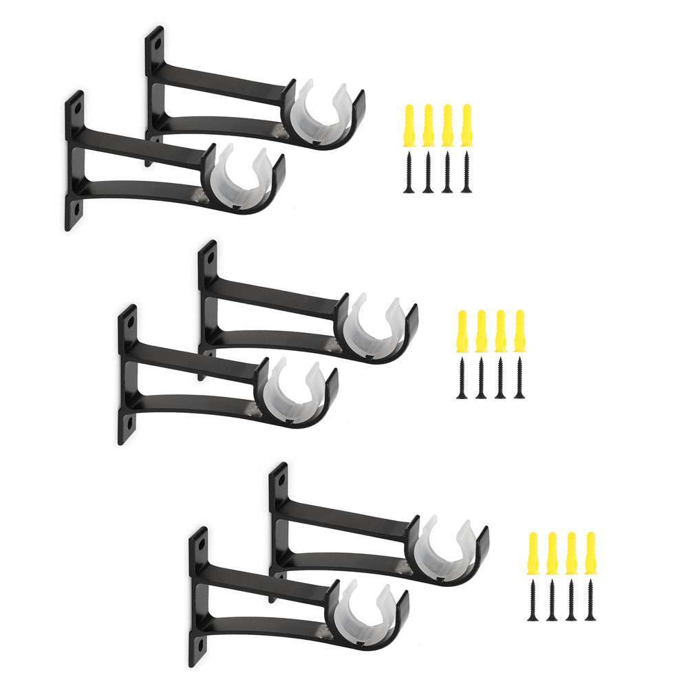 Curtain Pole Rod Brackets Window Holder Aluminum Alloy Heavy Duty Hardware NEW