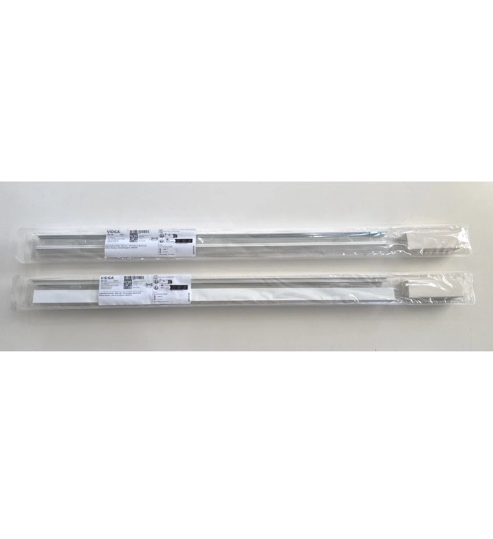 Lot of 2 Ikea VIDGA Panel Curtain Holder Metal White 23 ½” New 504.830.05