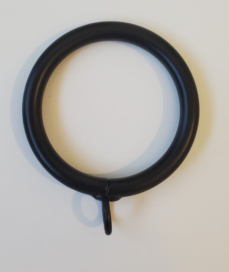 PACK OF 5 – 1-3/4″ BLACK IRON drapery curtain drape ring with eyelet – 1.75″