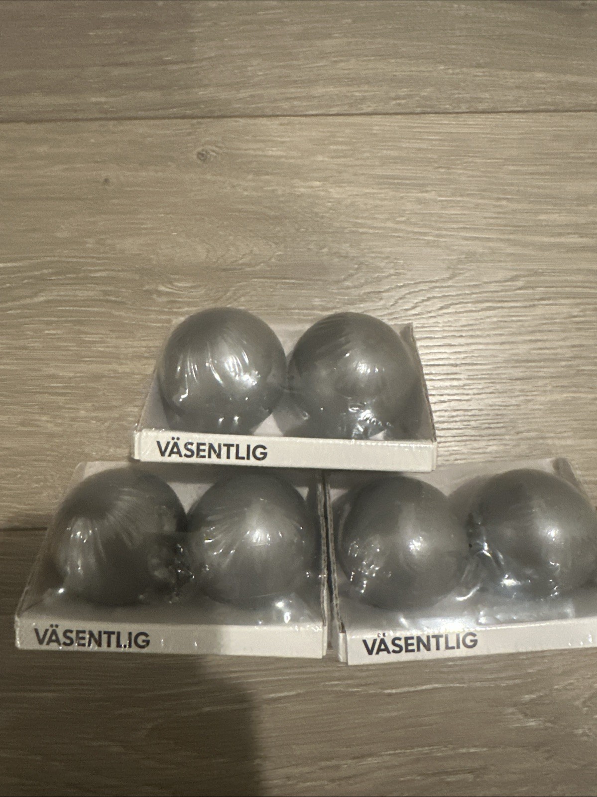 Set 3 IKEA Vasentlig Globe End Caps Dark Gray Sealed Total 6 Caps 502.199.49
