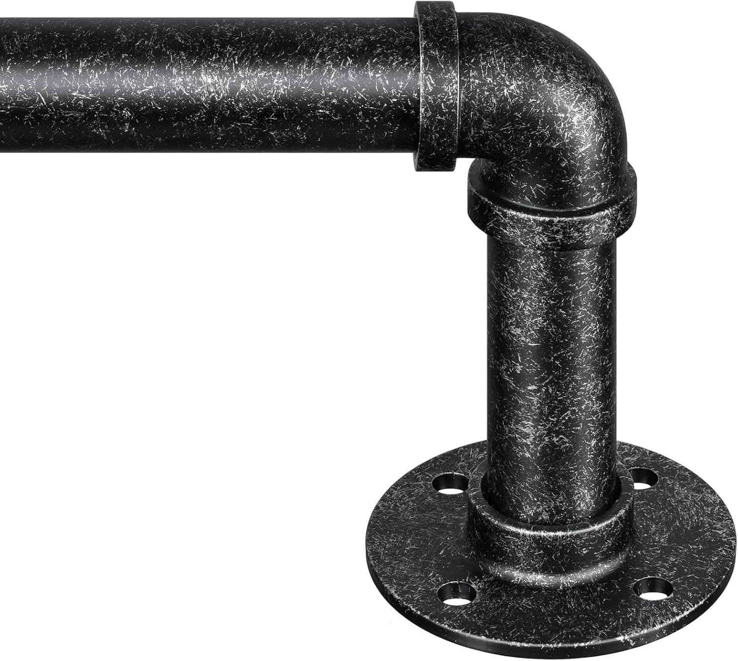 1 Inch Vintage Black Curtain Rod, 66″-120″ Industrial Design