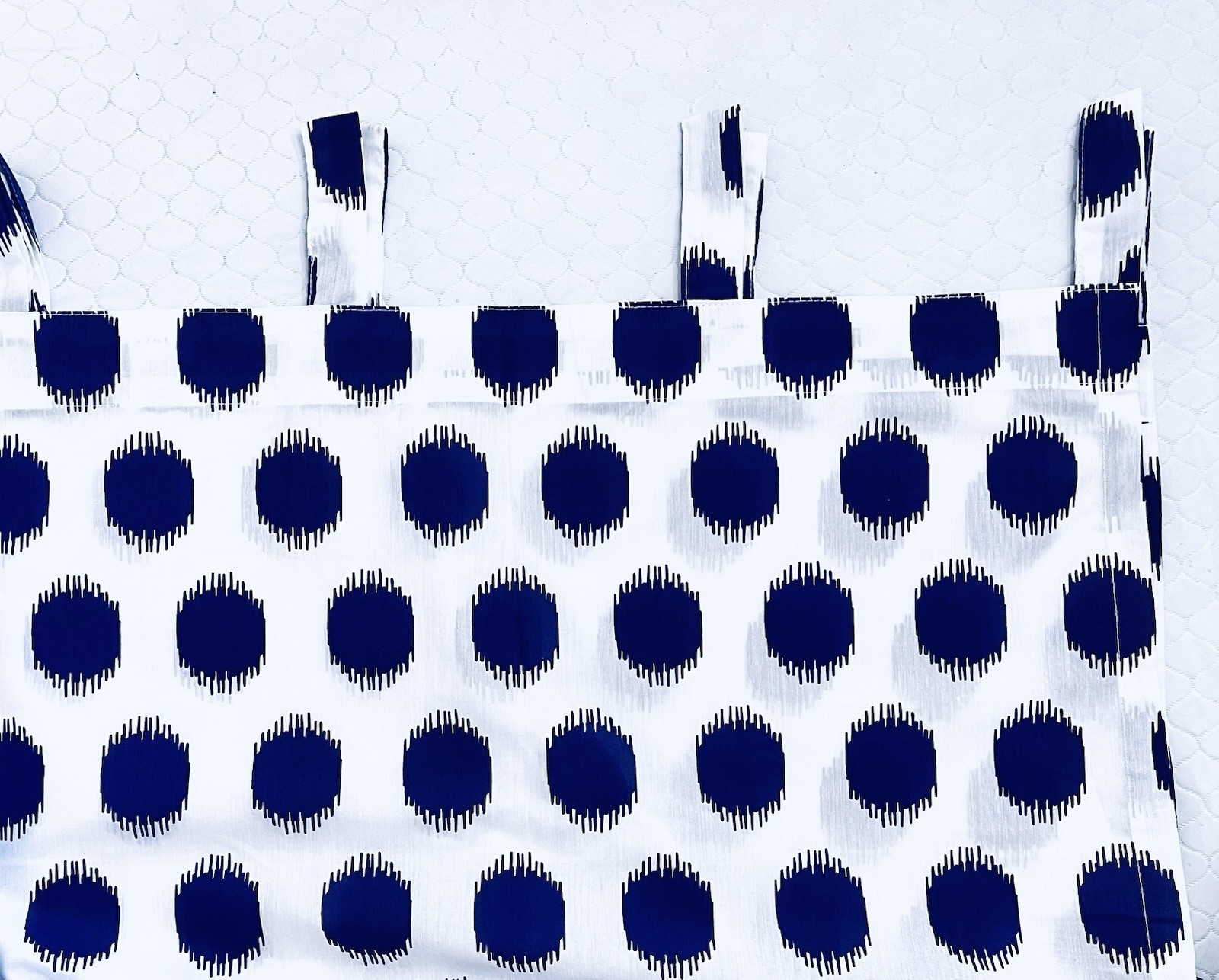 Ikea Sommar Inkspot Dots 2 Curtain Panels Tab Top 55″ x 98″ Navy/White Filtering