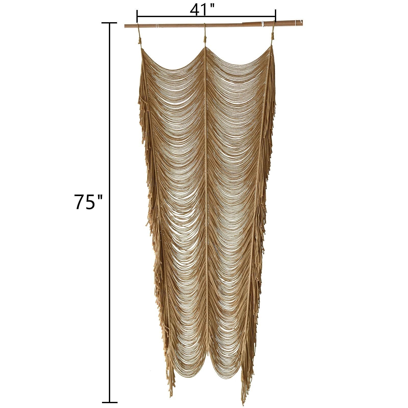 Macrame Curtain Boho Curtain Room Divider Doorway Wall Decor Fiber Yarn Art C…