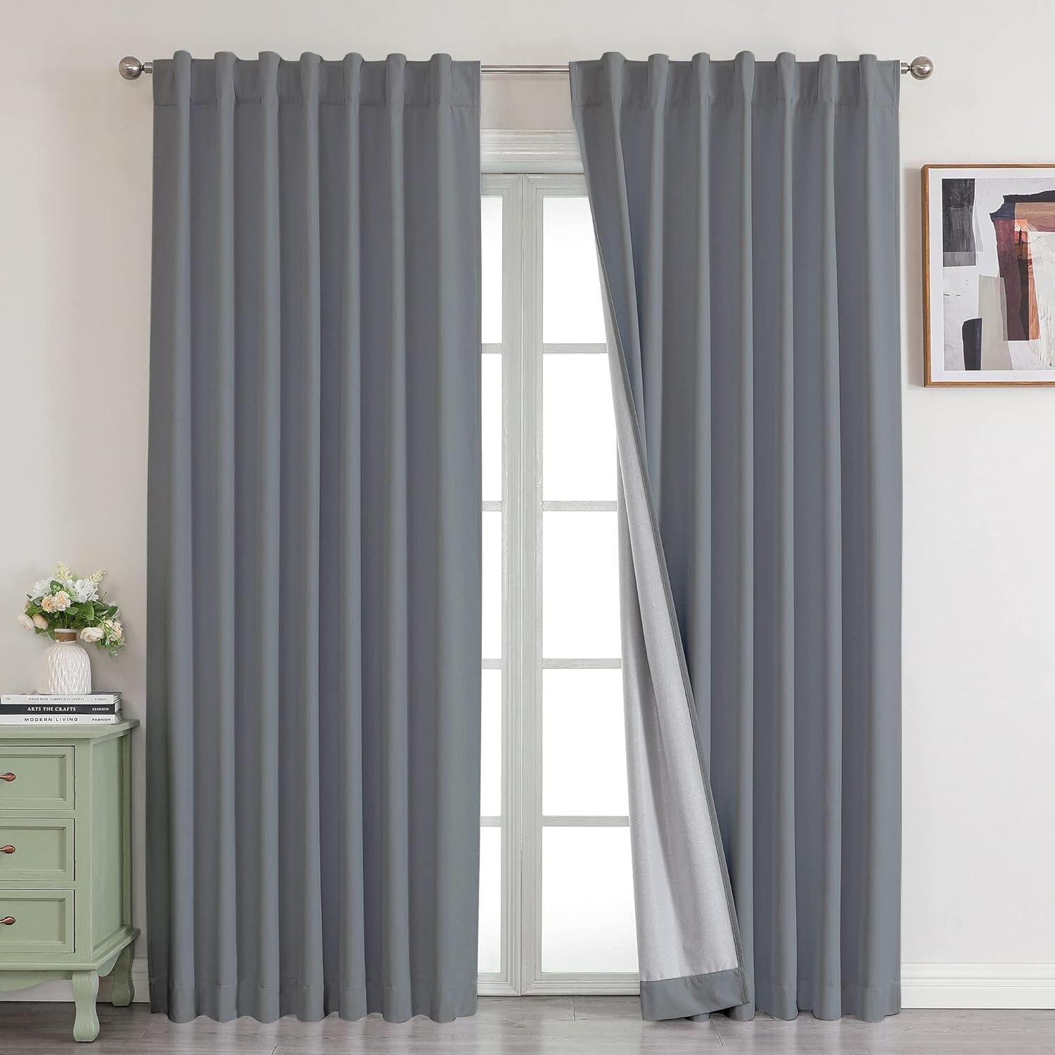 100% Complete Blackout Window Curtain 84″Length 2 Panel Set Thermal Insulat