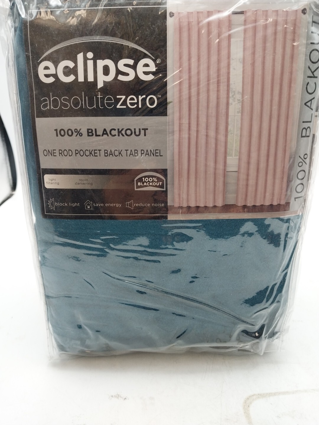 Eclipse Blackout Rod Pocket Panel Curtain Harper Velvet Teal 50 x 108in