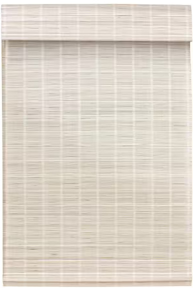 Farmhouse Cordless Light-Filtering Bamboo Roman Shade – 21.5 in. W x 64 in. L