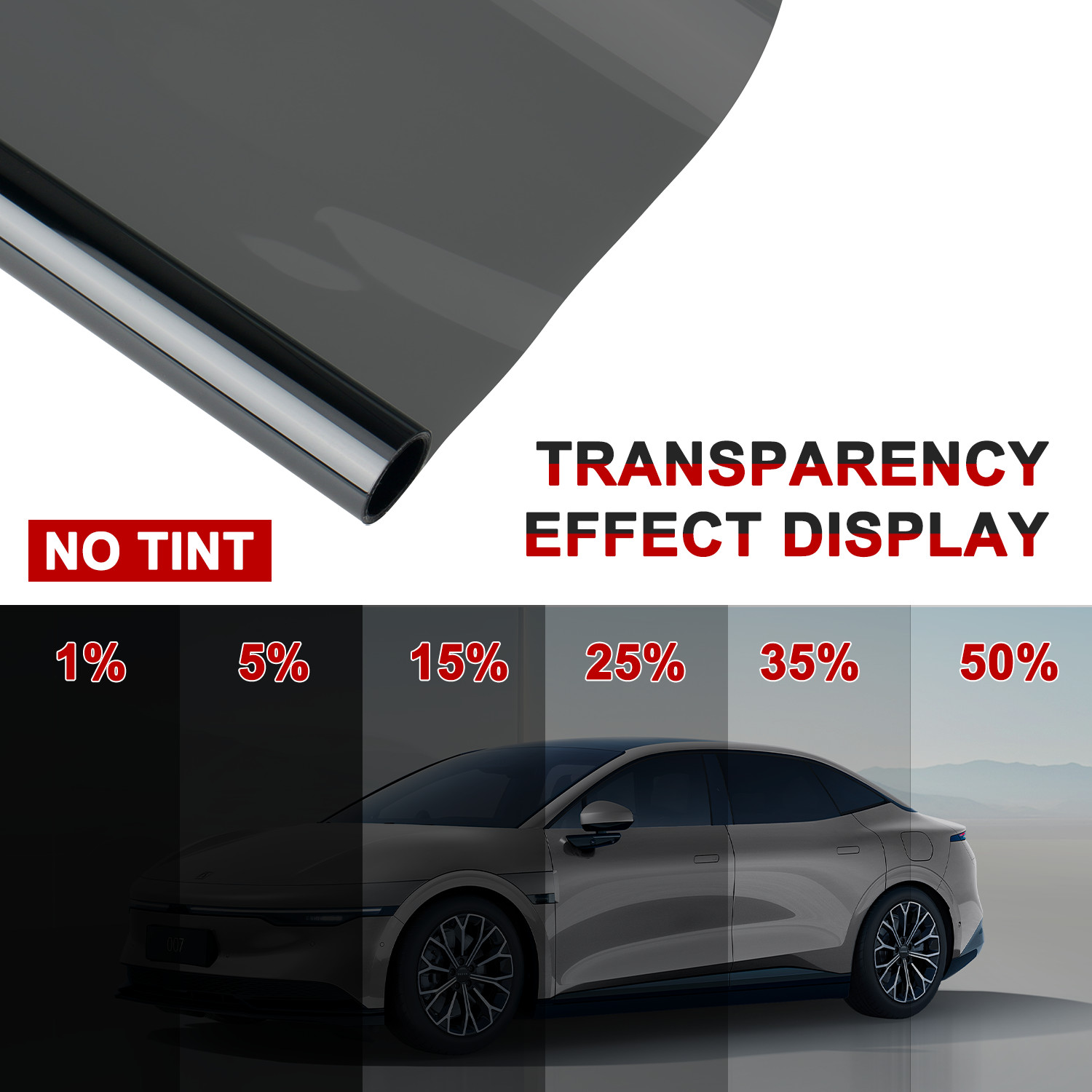 Window Tint Film for Cars 35% VLT, 0.5X3M, Sun&Glare Protection UV Heat Blocking