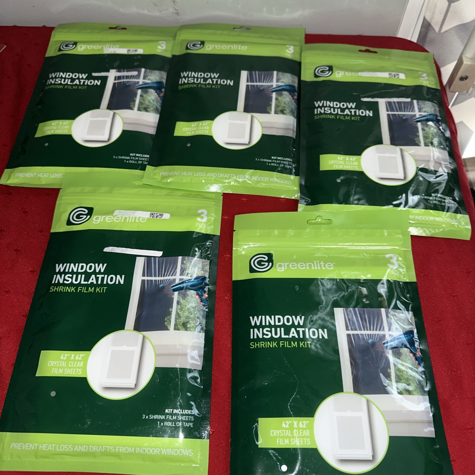 Greenlite Kit 3 Window Crystal Clear Film Sheets 62” X 42”
