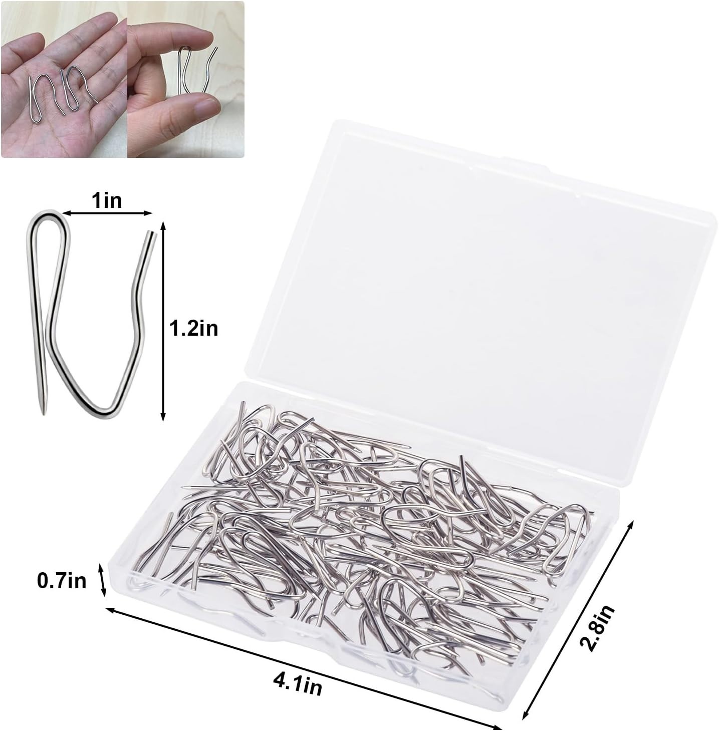 58 Pcs Rustproof Stainless Steel Curtain Hooks – 1.2” Easy Install Design