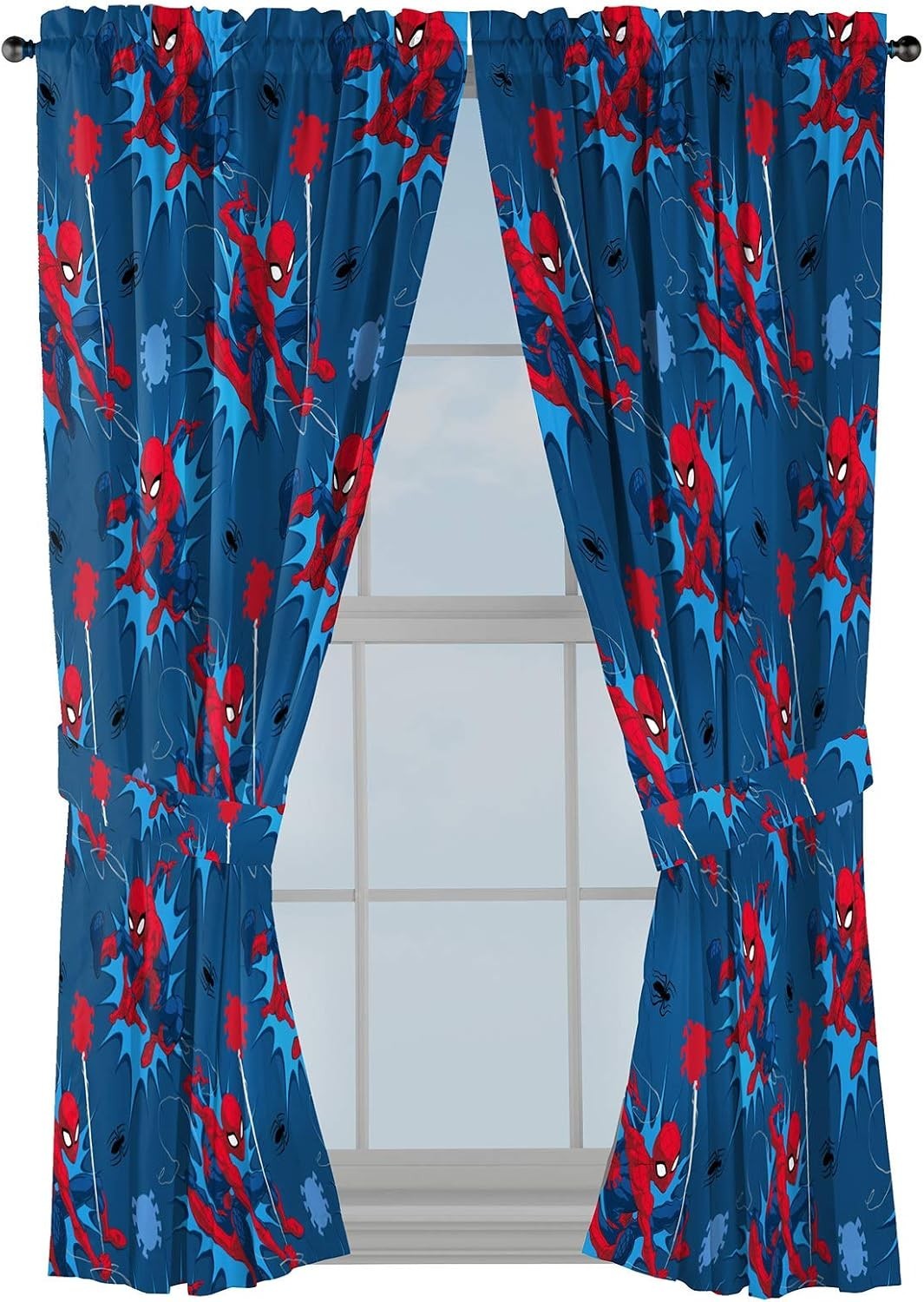 Kids Window Drapes – 4 Piece Curtain Set Includes 2 Tiebacks, Beautiful Beddi…