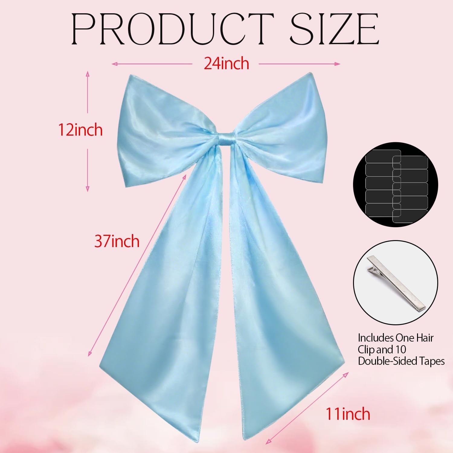 24×36 Inch Large Bow Decor Giant Satin Blue For Room Wall Coquette Birthday