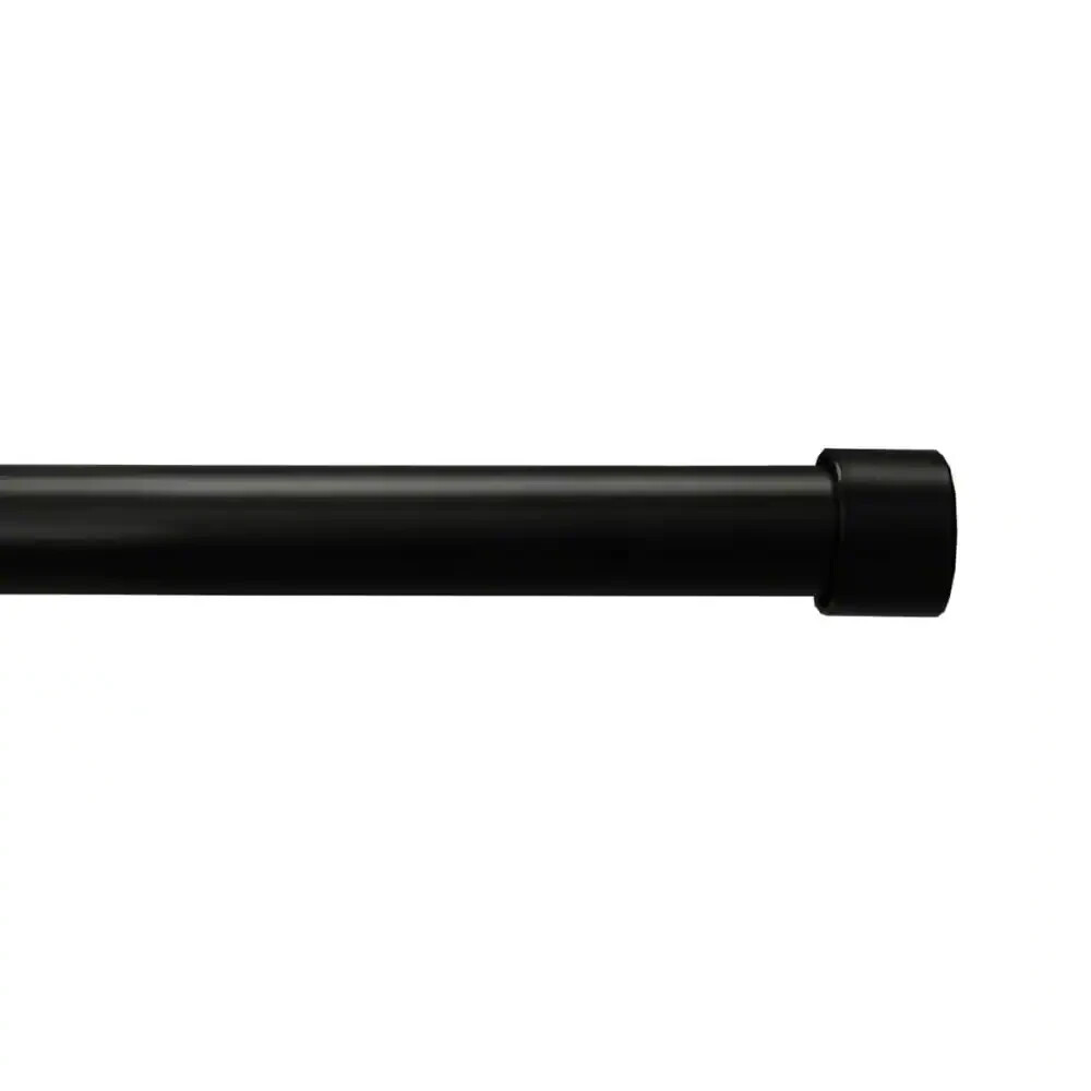 LUMI 66 – 120 in. Adjustable Single Curtain Rod 3/4″ Dia. Matte Black w/ Finials