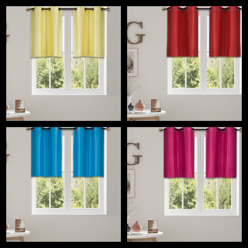 2PC VALANCE GROMMET TOPPER WINDOW DRESSING FOAM LINED FOR SHORTH WINDOW(D2)