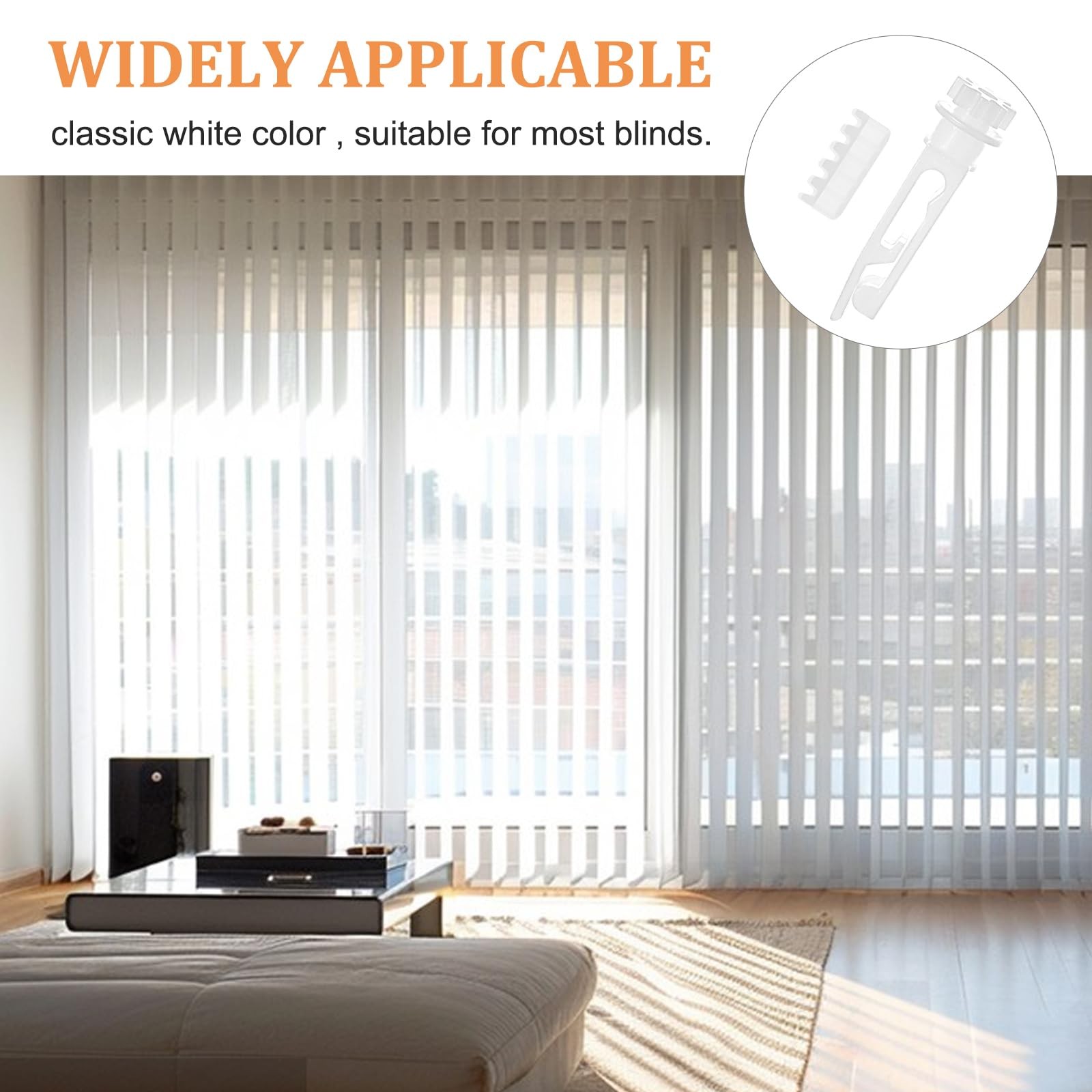 12 Sets Vertical 1.2 inches * 0.3 inches, 0.52 * 0.22 White