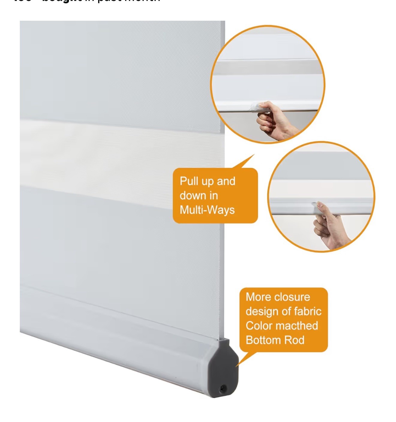 Persilux Cordless Zebra Blinds White Size 22” X 64”