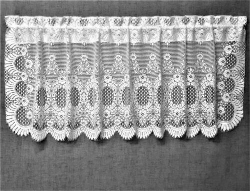 Classic Valencia White Cotton Blend Lace Valance 60″x 24″ Livingroom Bedroom