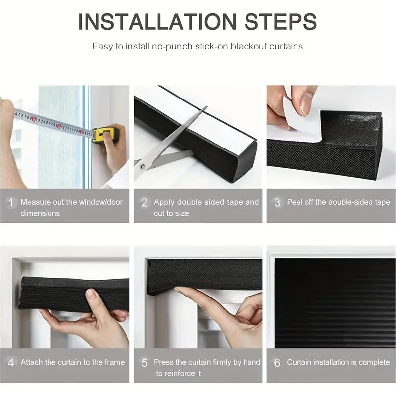 Self-Adhesive Pleated Blind High Shading Non-Woven Window Shade Bathroom Kitchen