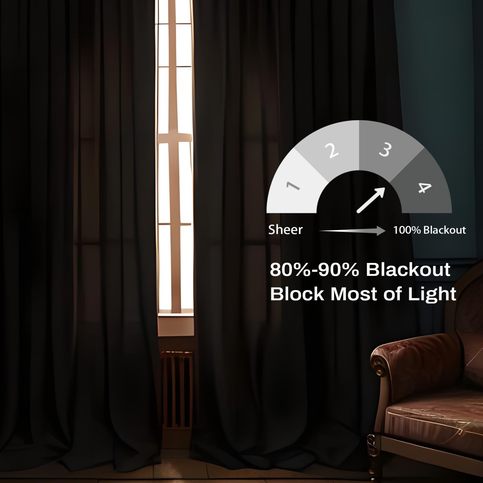 2 Soundproof Thermal Insulated Quilted Curtain Liners Noise Reducing for Bedroom