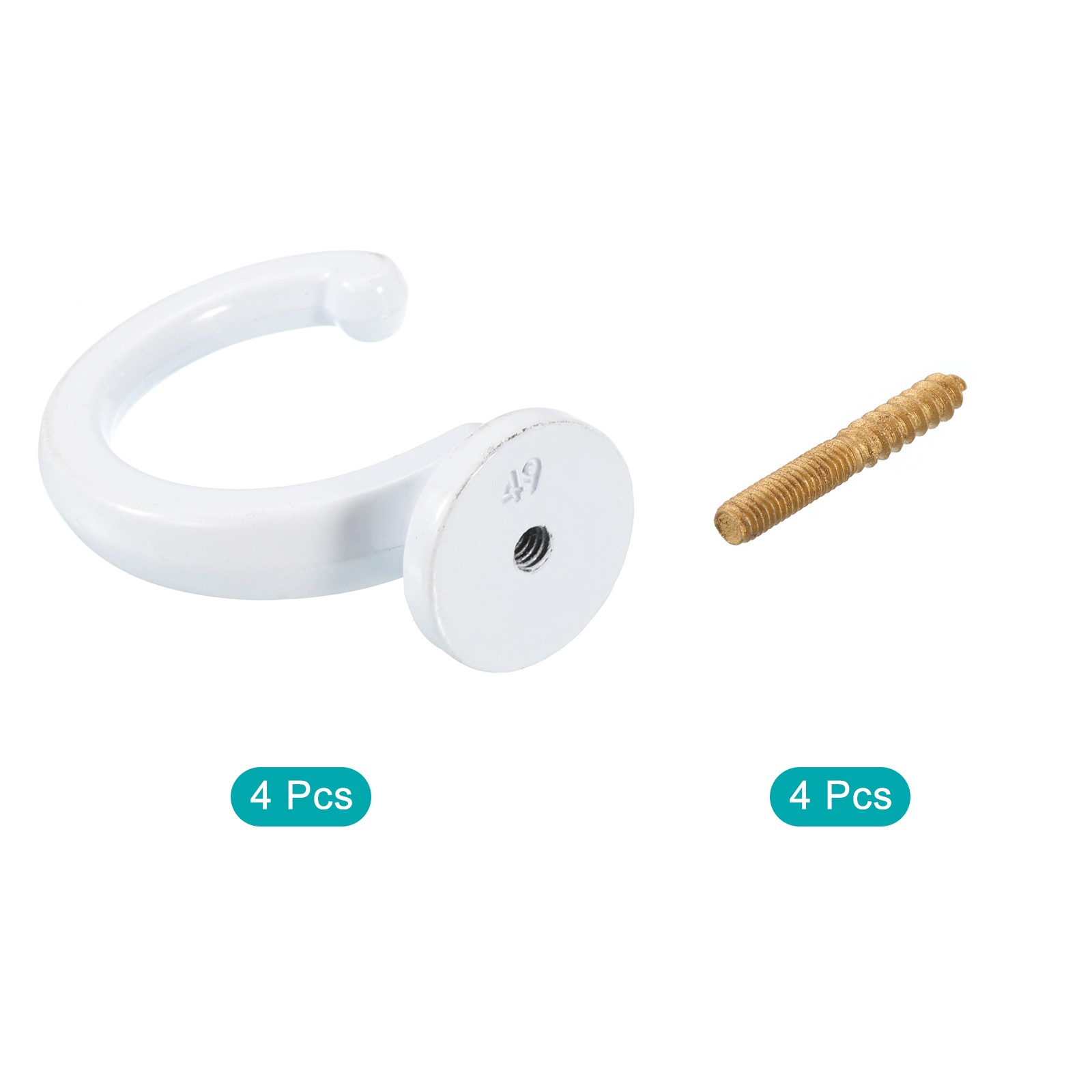 4Pcs White Aluminum Alloy Wall Mounted Curtain Holdback Drapery Hooks