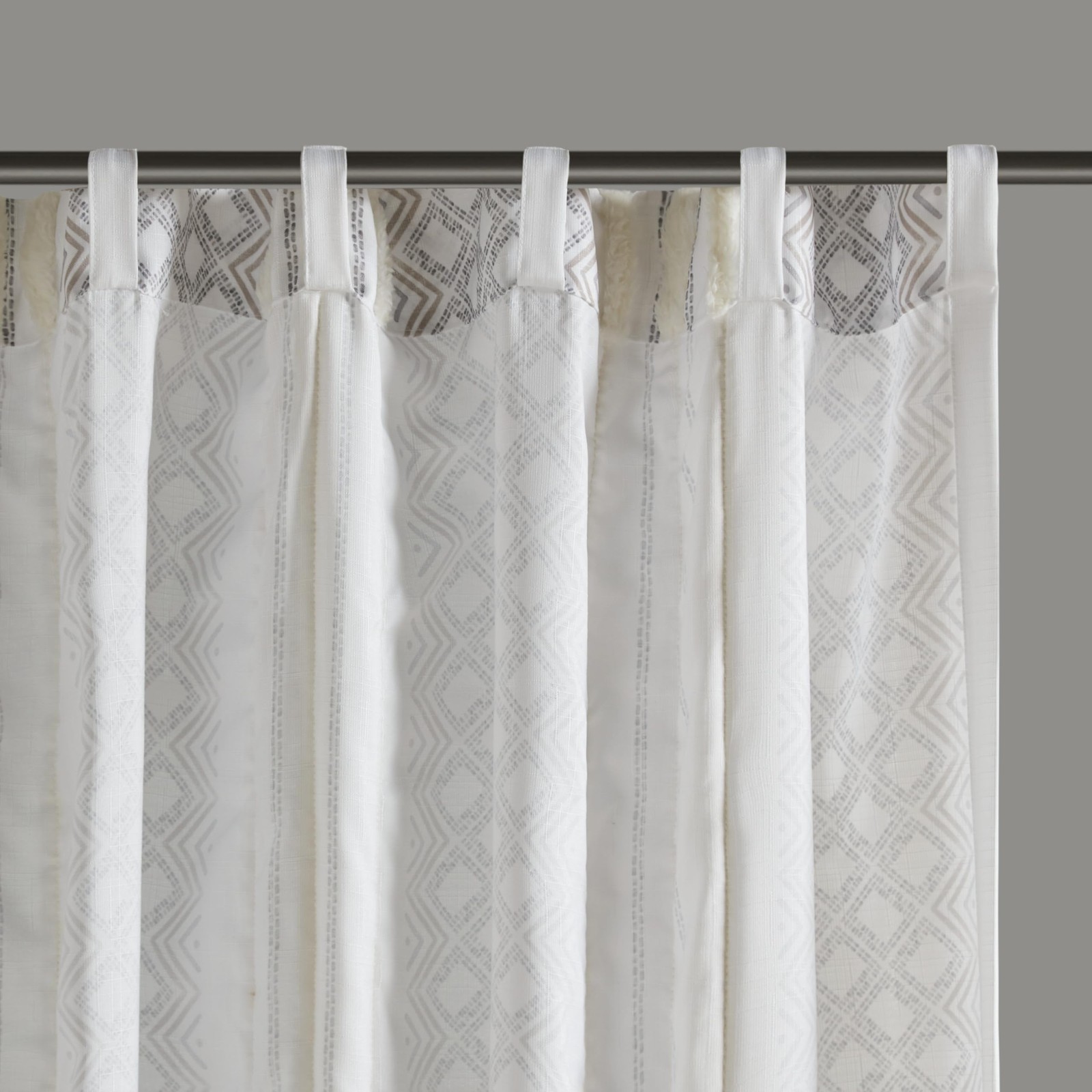 Window Curtain for Living Room Geometric Print Tufted Accent Modern Curtain W…