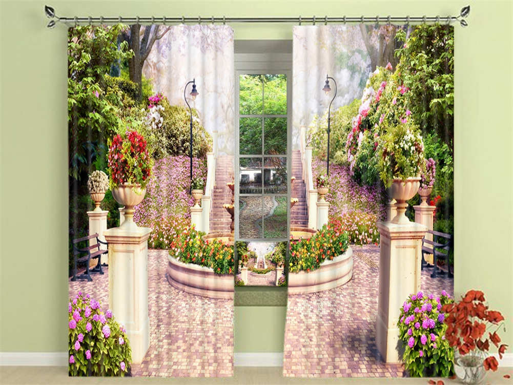 Sweet And Dreamy 3D Curtain Blockout Photo Printing Curtains Drape Fabric