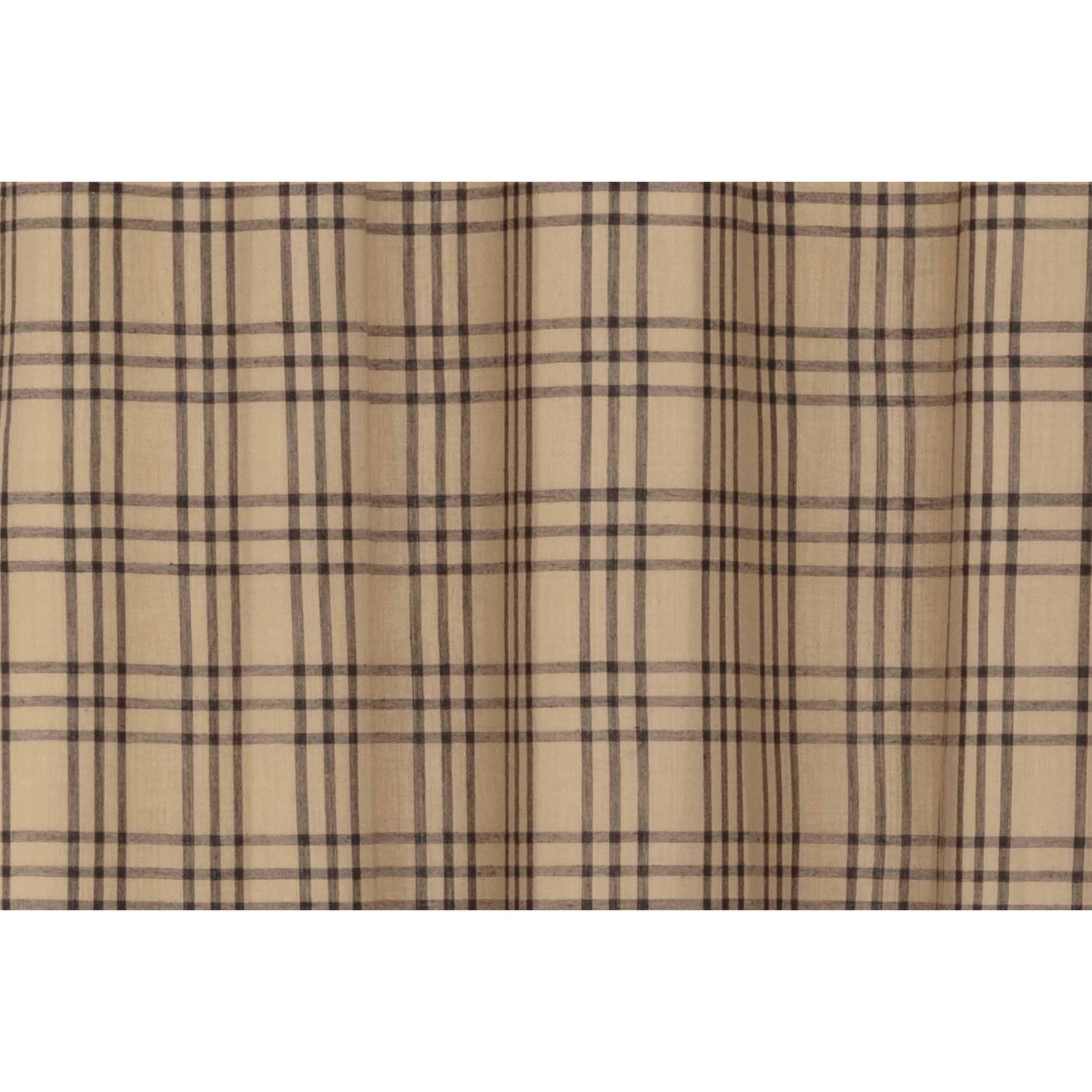 Farmhouse 24″x36″ Plaid Tier Pair Tan Rod Kitchen Window Curtains VHC Brands