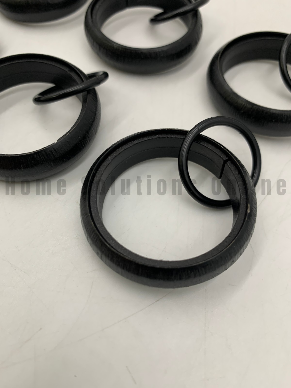 Pottery Barn Quiet-Glide Double Round Rings S/10 Cast Iron Black .75″ #S2052H