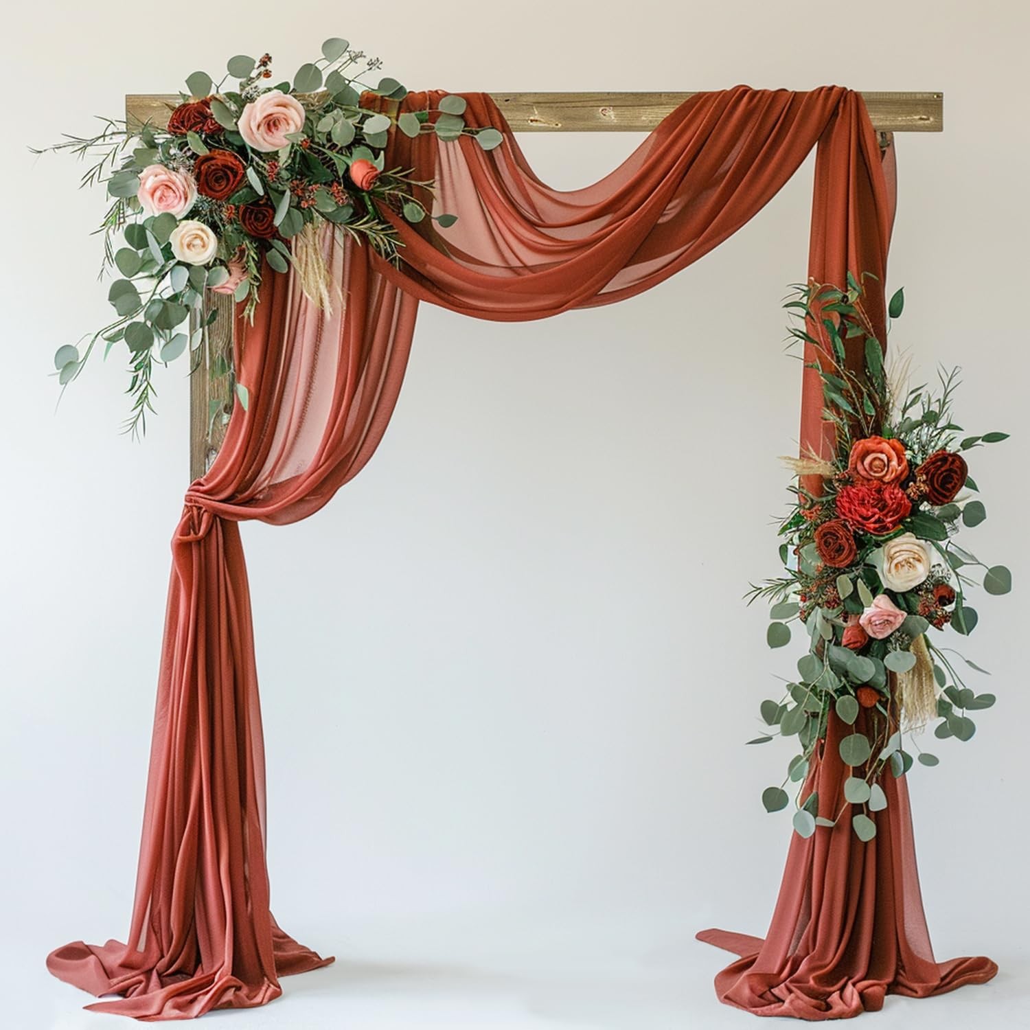 Terracotta Wedding Backdrop Fabric 1 Panel Sheer Wedding Drapes Arch Draping