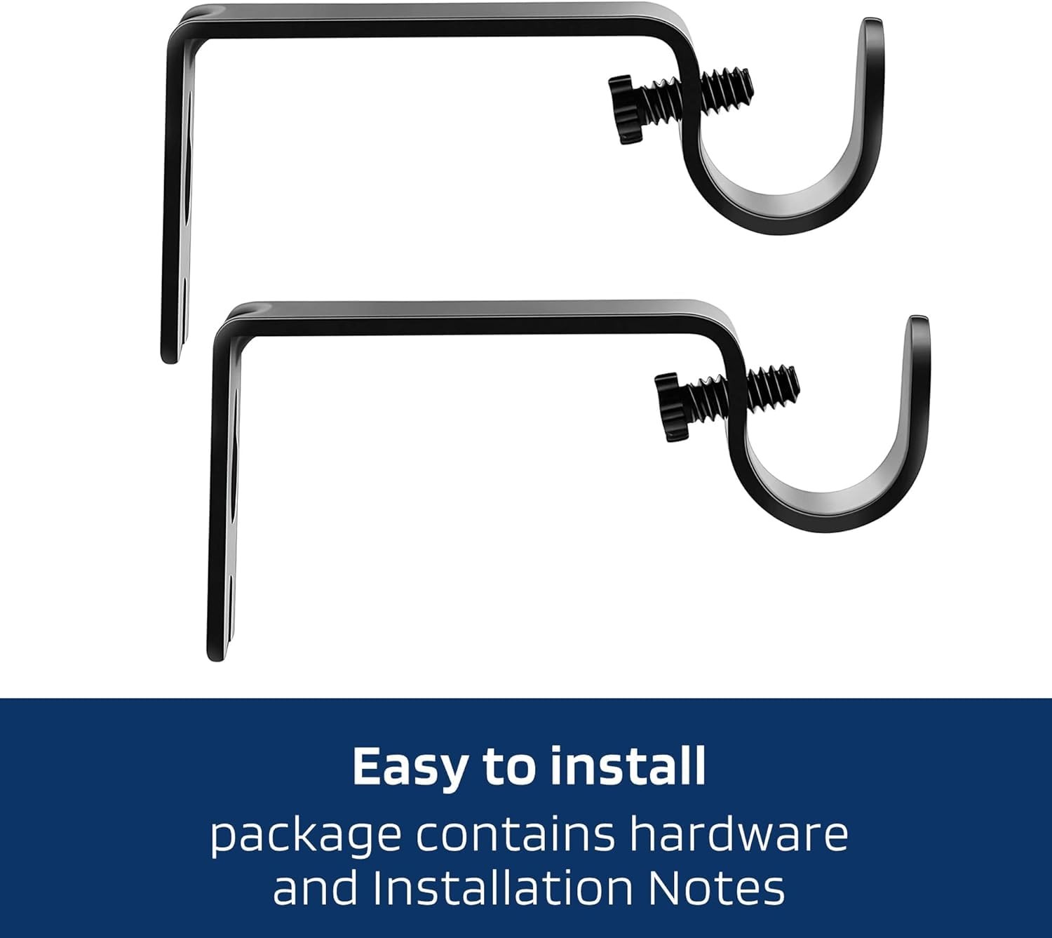 Black 5/8 Inch 2 Pack 3088 In Small Stainless Steel Window Curtain Rods Set