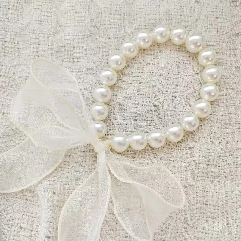 1pc Art Deco Style Plastic Curtain Tiebacks with Bow and Pearl Accents