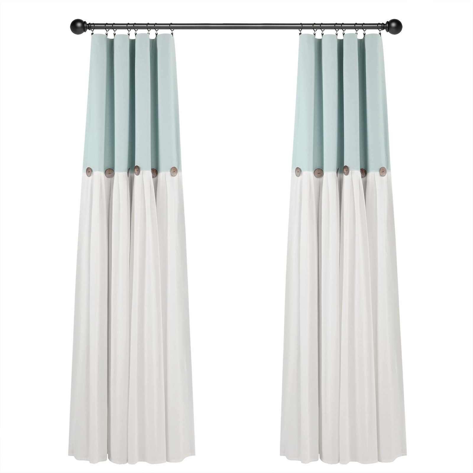 Lush Decor Lush Linen Button Window Curtain Panel Single 40 W X 84 L – – –