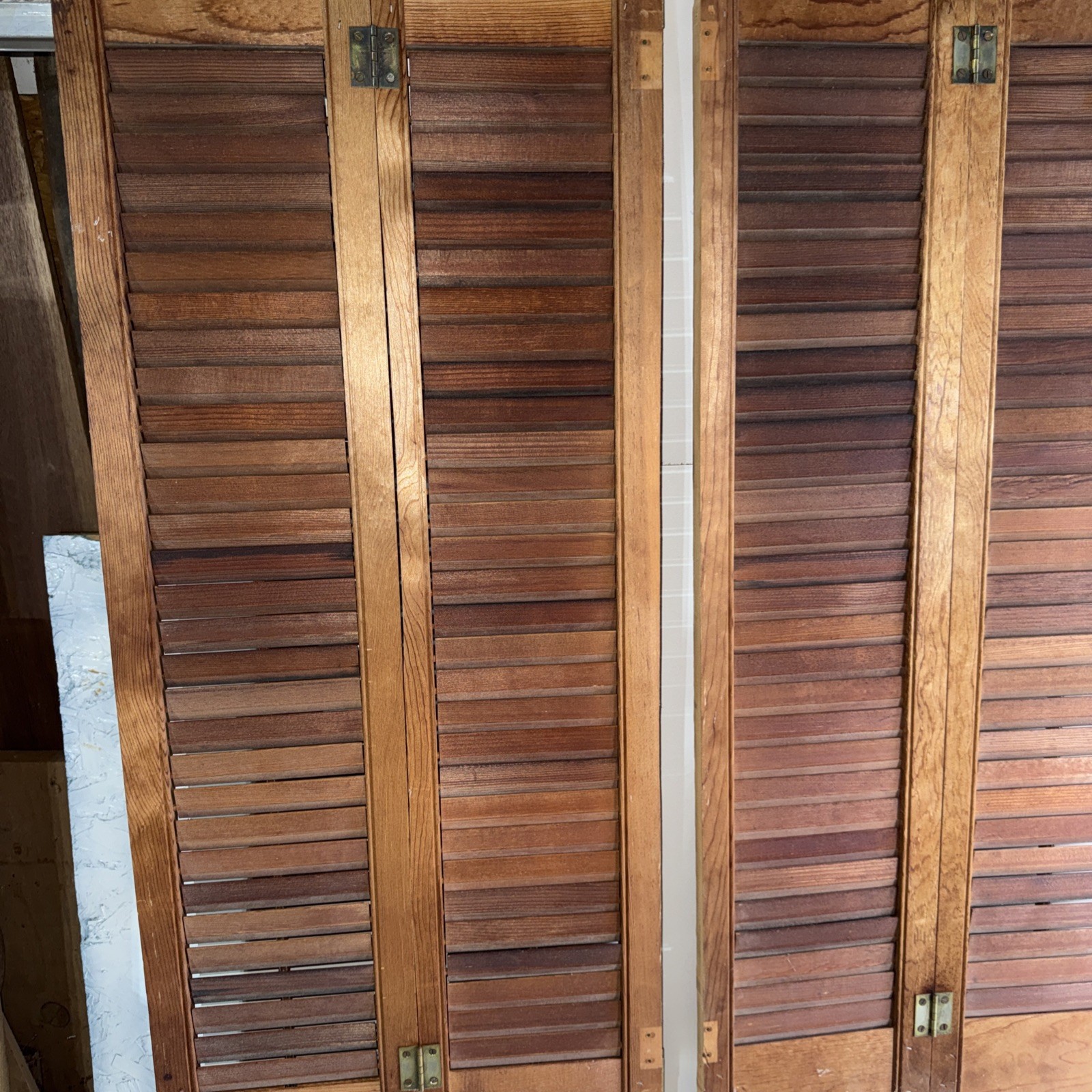 Tall louvered pine Shutters for interior use 31 1/2 x 36