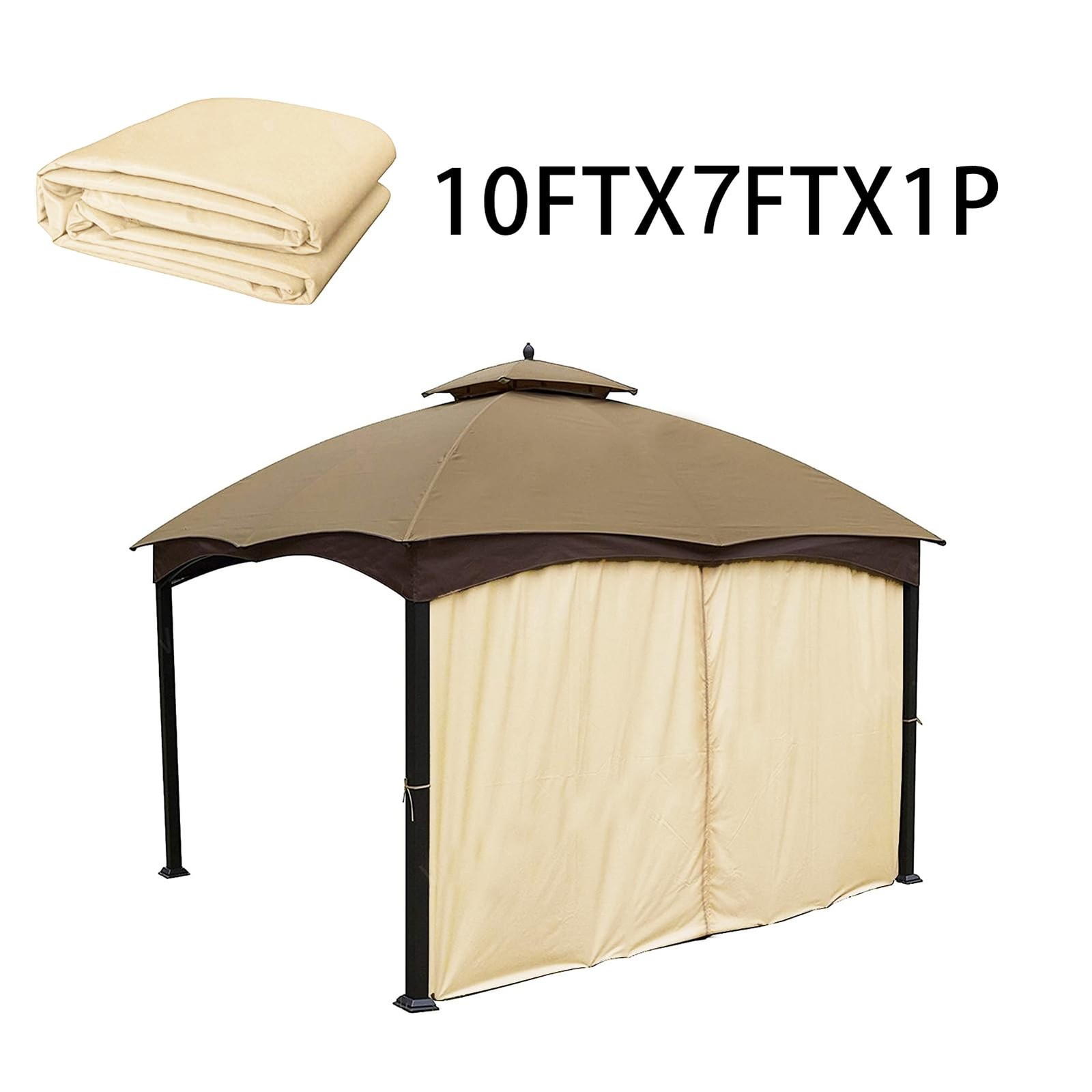 Gazebo Universal Replacement Privacy Curtain – 10′ x 10′ Gazebo Side Wall Out…