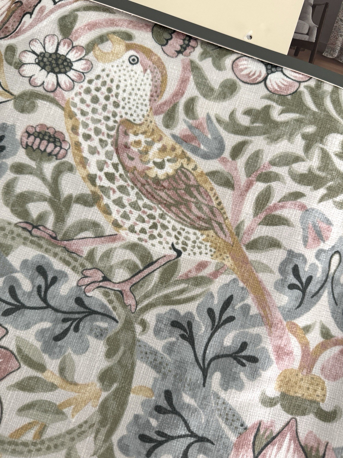 New Morris & C Window Curtains 2 Panels Darkening 37 x 96 Strawberry Thief Birds