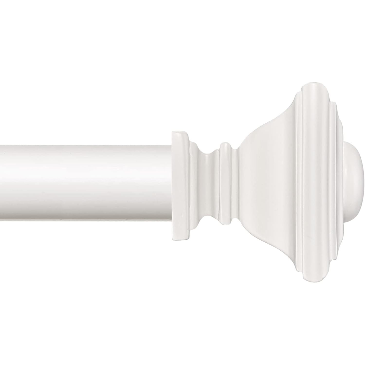 White Curtain Rod For Windows 28 to 48 Inch Adjustable 1 Inch Diameter Set