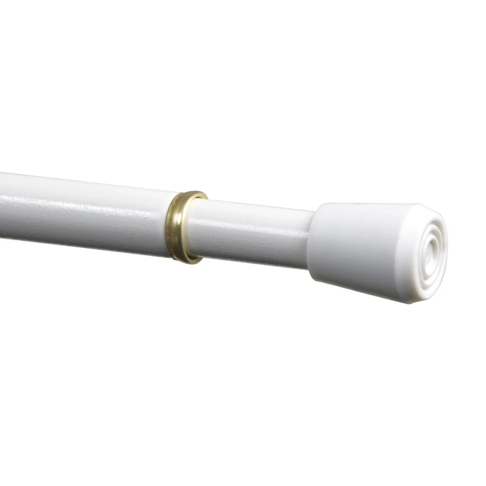 Mainstays Adjustable Curtain Rod 28-48 in White Spring Tension Steel 7/16