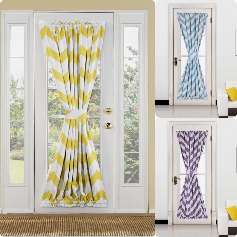 1PC CHEVRON French Door Curtain Solid/Printed Window Curtain Panel 55″W X 72″L