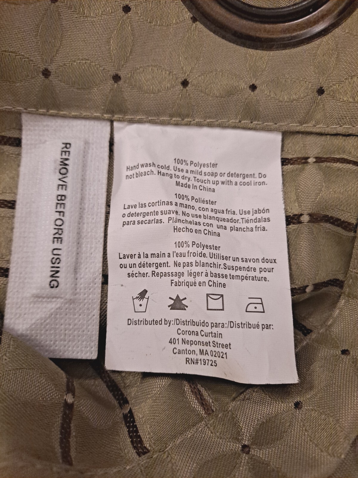 Corona Curtain Panel Grommet Curtains Green & Brown Geometric 84″ Long Clearance
