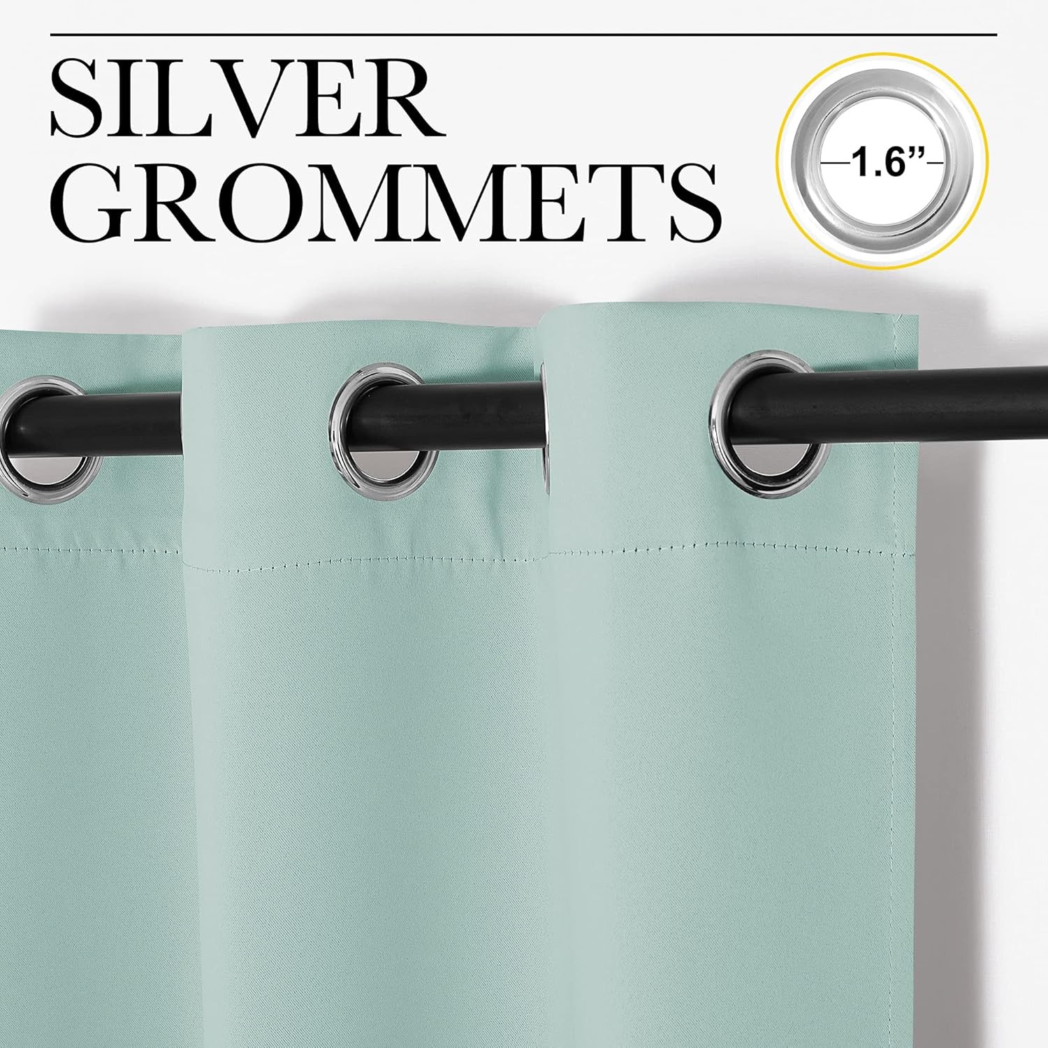 Blackout Curtain Panels for Bedroom, 2 Panels, W42 L60 inches