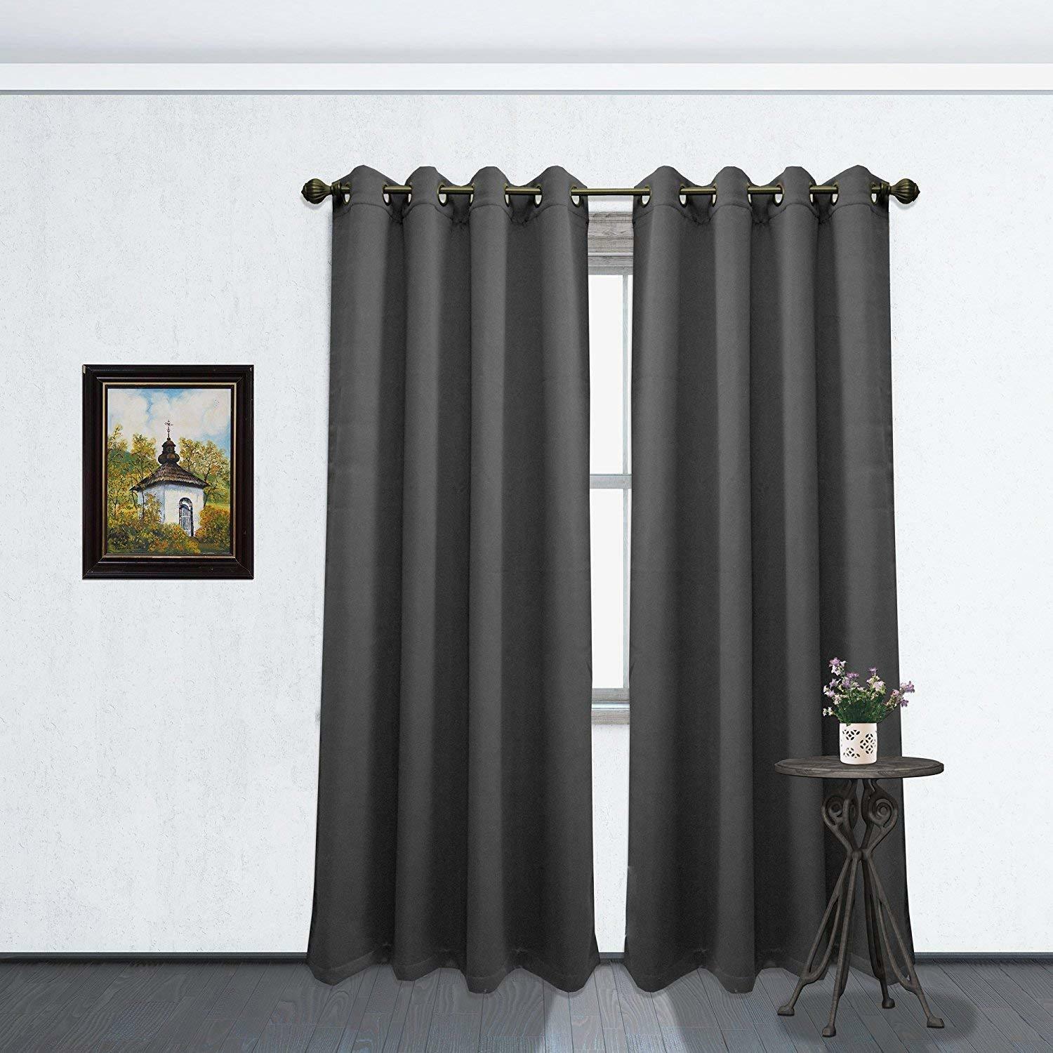 Linen Store 2pc Blackout Room Darkening Window Curtain Panels, 54″x84″ Each