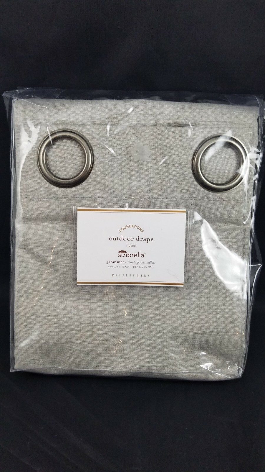 Pottery Barn Sunbrella Solid Indoor Outdoor Panel 84″ Volt Silver Gray S/2 #4646