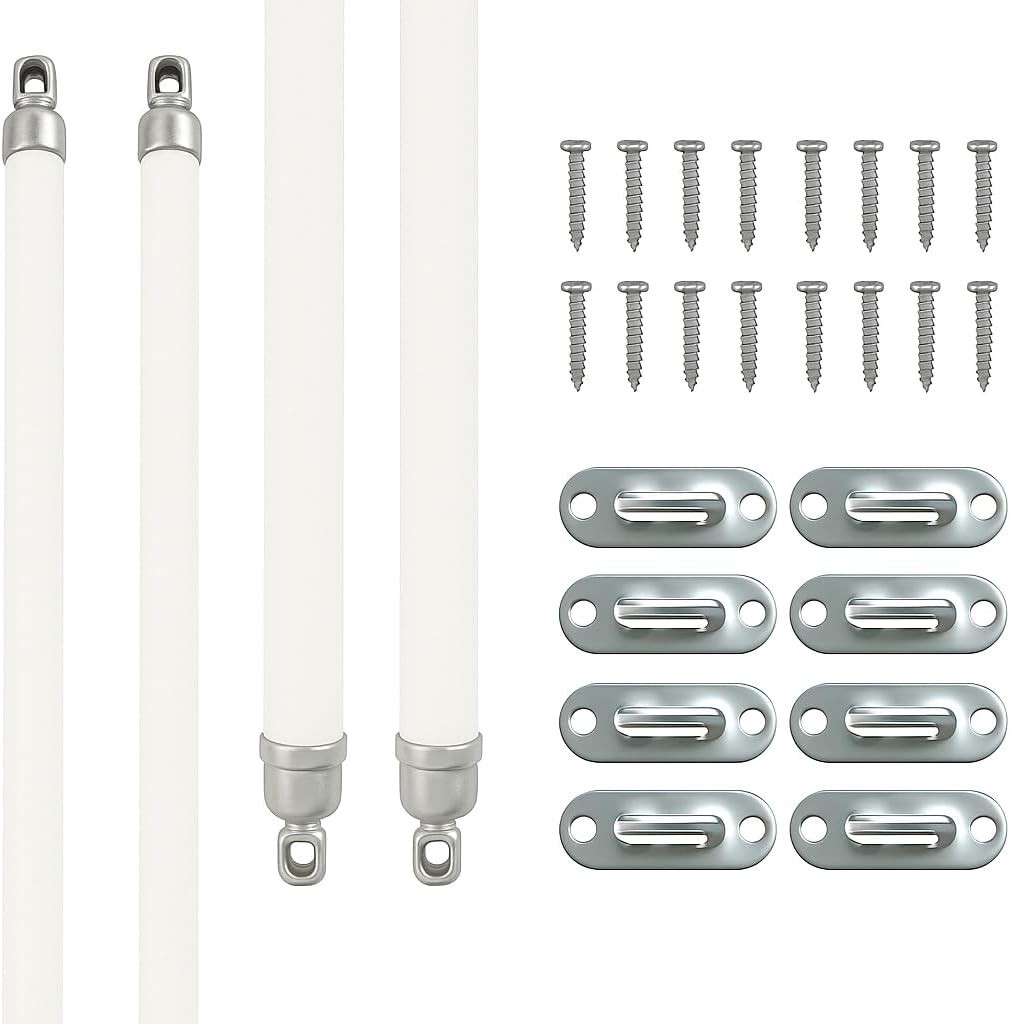 5/16-Inch Swivel End Sash Curtain Rods – 4 Rods – 21 – 38 Inch Adjustable Width