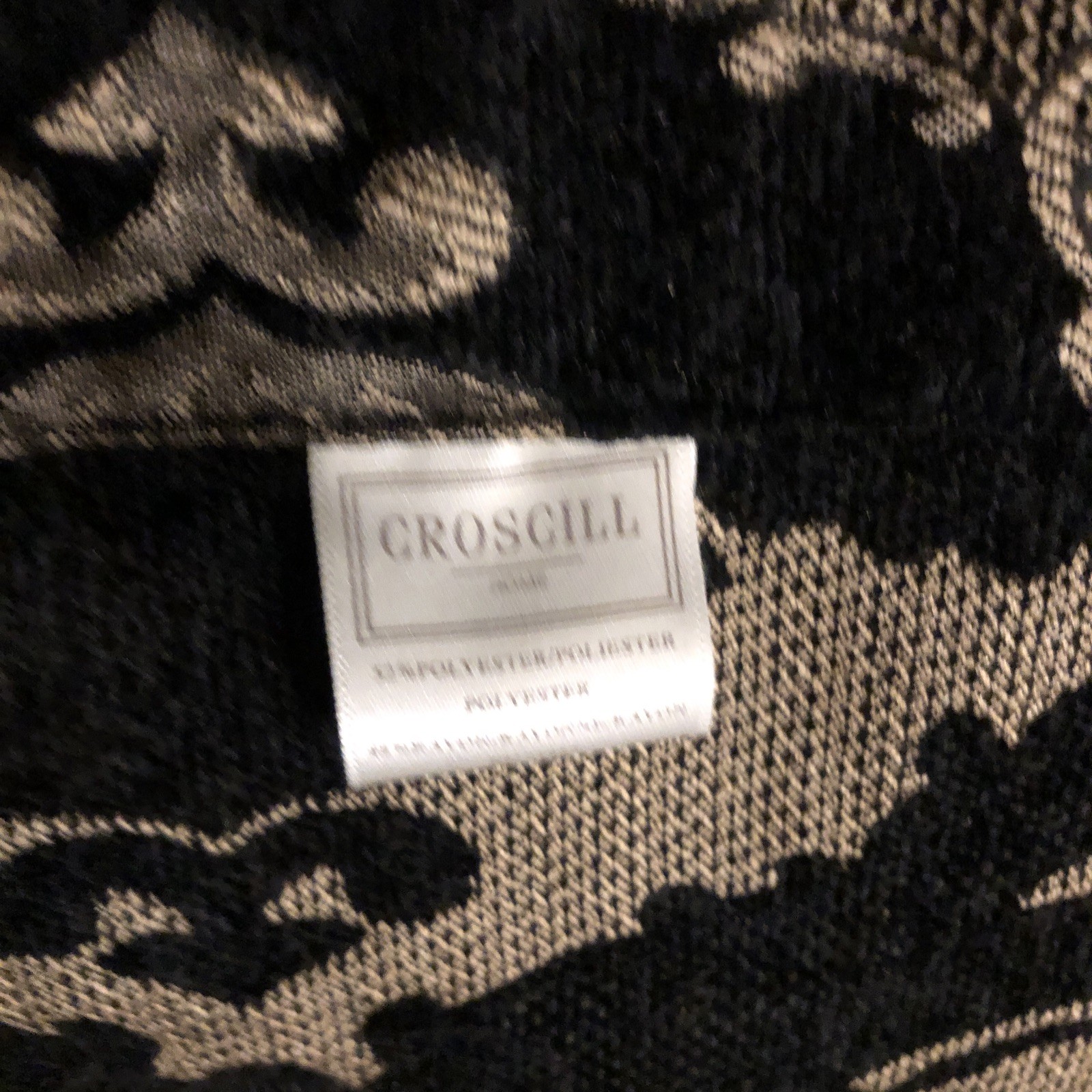 CROSCILL Chenille Black And Gold Pole Top Ascot Valance Tassels Rare 40×30