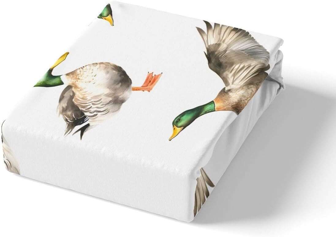 Mallard Duck Bed Sheets Set Hunting and Fishing Sheet Twin, Multi 23f412