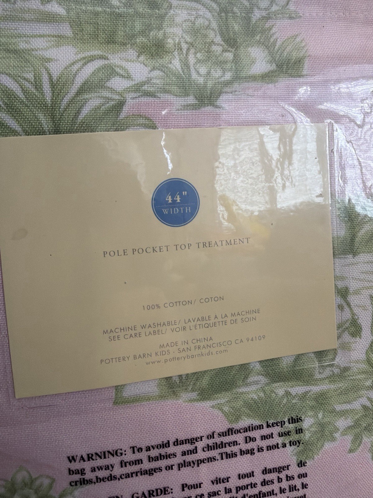 Lot 2: New Pink Woodland Pottery Barn Kids Toile Valance Pole Pocket 44” Set NIP