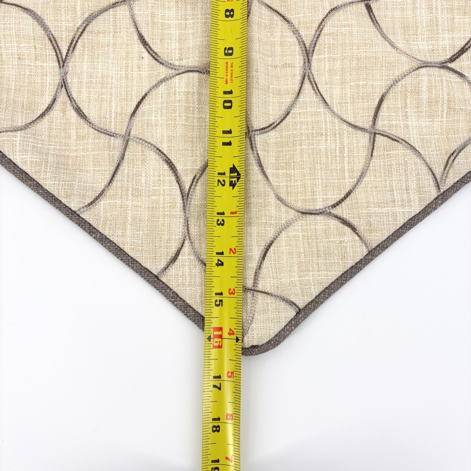 Window Valance 38×16 Geometric Ogee Neutral Modern Decor Tailored